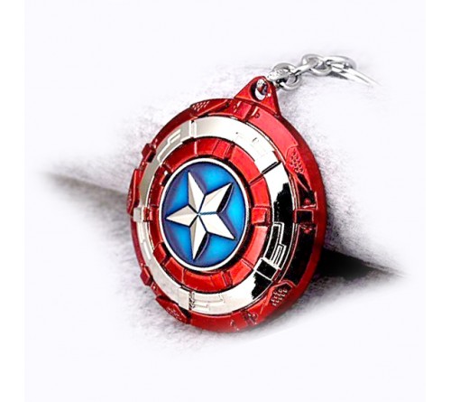 Captain America Marvel Superhero Rotating Shield Metal Keychain